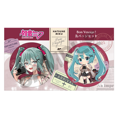 『初音ミク』缶バッジ2個セット レッド